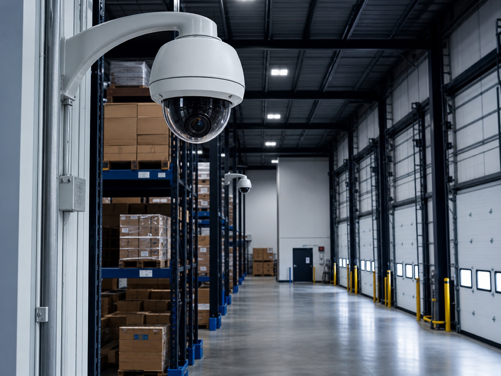 Security camera coverage inside a warehouse